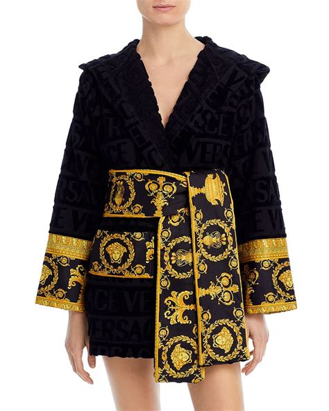 Versace I Heart Baroque Short Hooded Bath Robe.